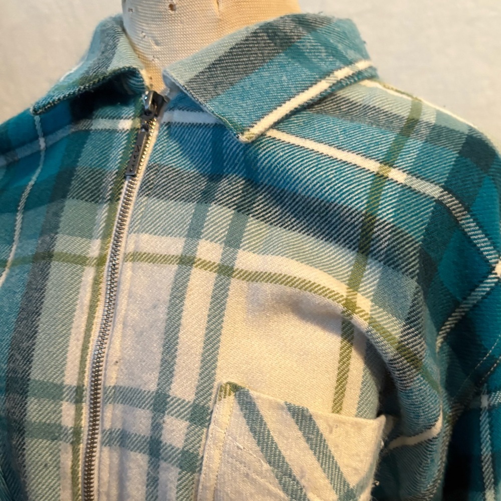 Jones New York Teal Plaid Jacket
